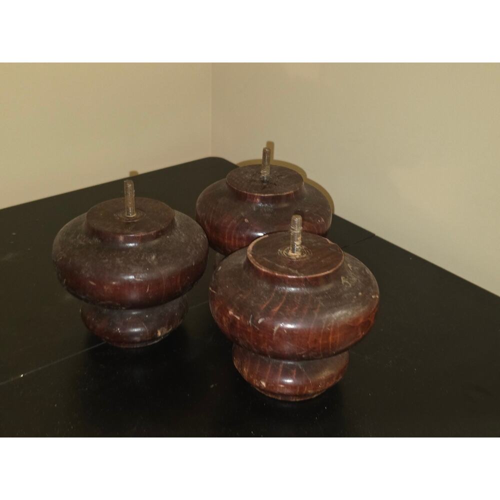 Wooden 3"  Replacement Furniture Couch Chair Pedestal Sofa Legs Set Of 3‎